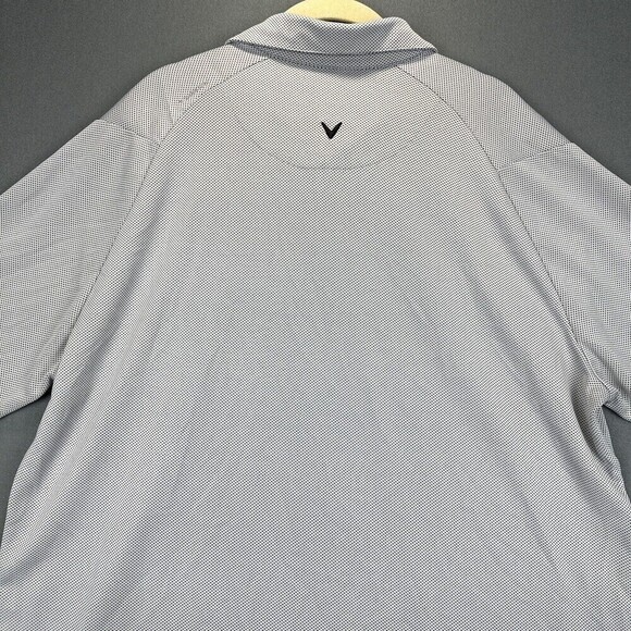 Callaway Polo Shirt Men Extra Large Gray PinDot Opti Dri Swing Tech Golf Stretch - Picture 7 of 14